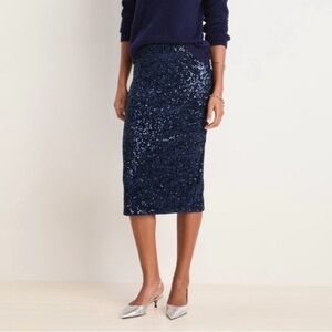 Vineyard Vines‎ Plus Size 3X Women’s Sequin Skirt Nautical Navy Blue